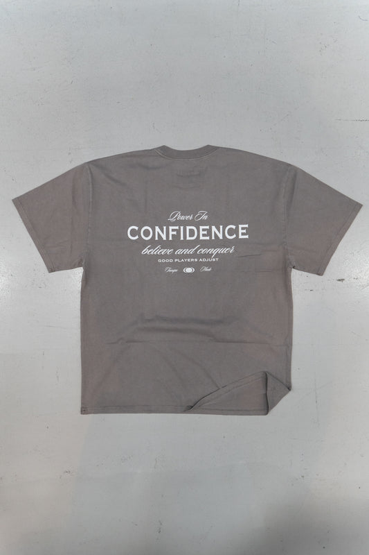 Power in Confidence Oversized Tee - Grey