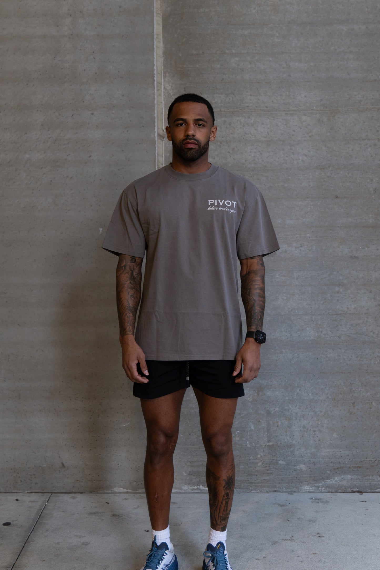 Power in Confidence Oversized Tee - Grey