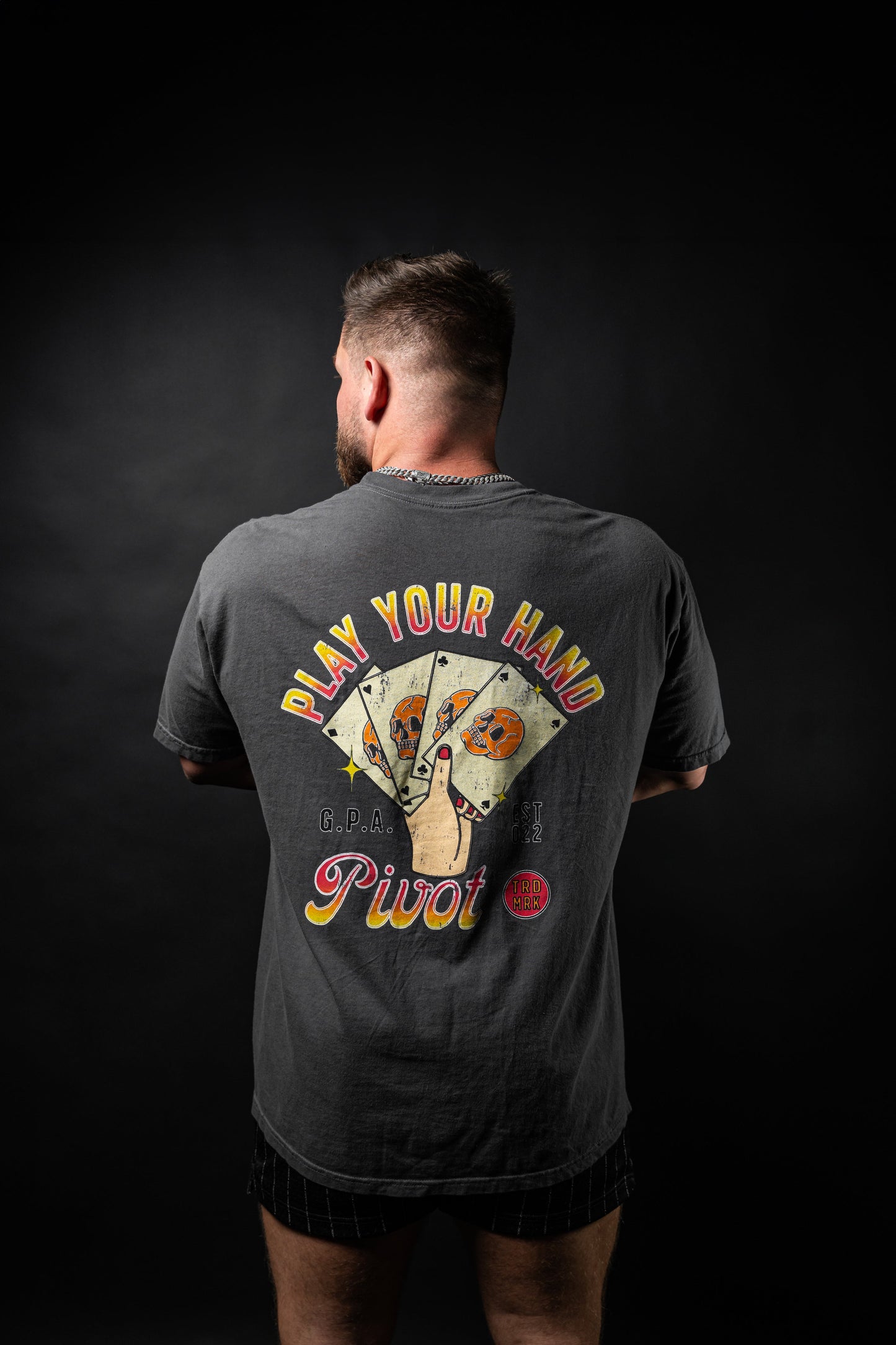 Pivot Play Your Hand Charcoal Tee Shirt PIVOT