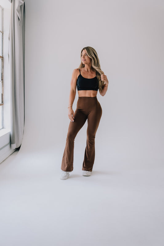 Brown Flared Leggings