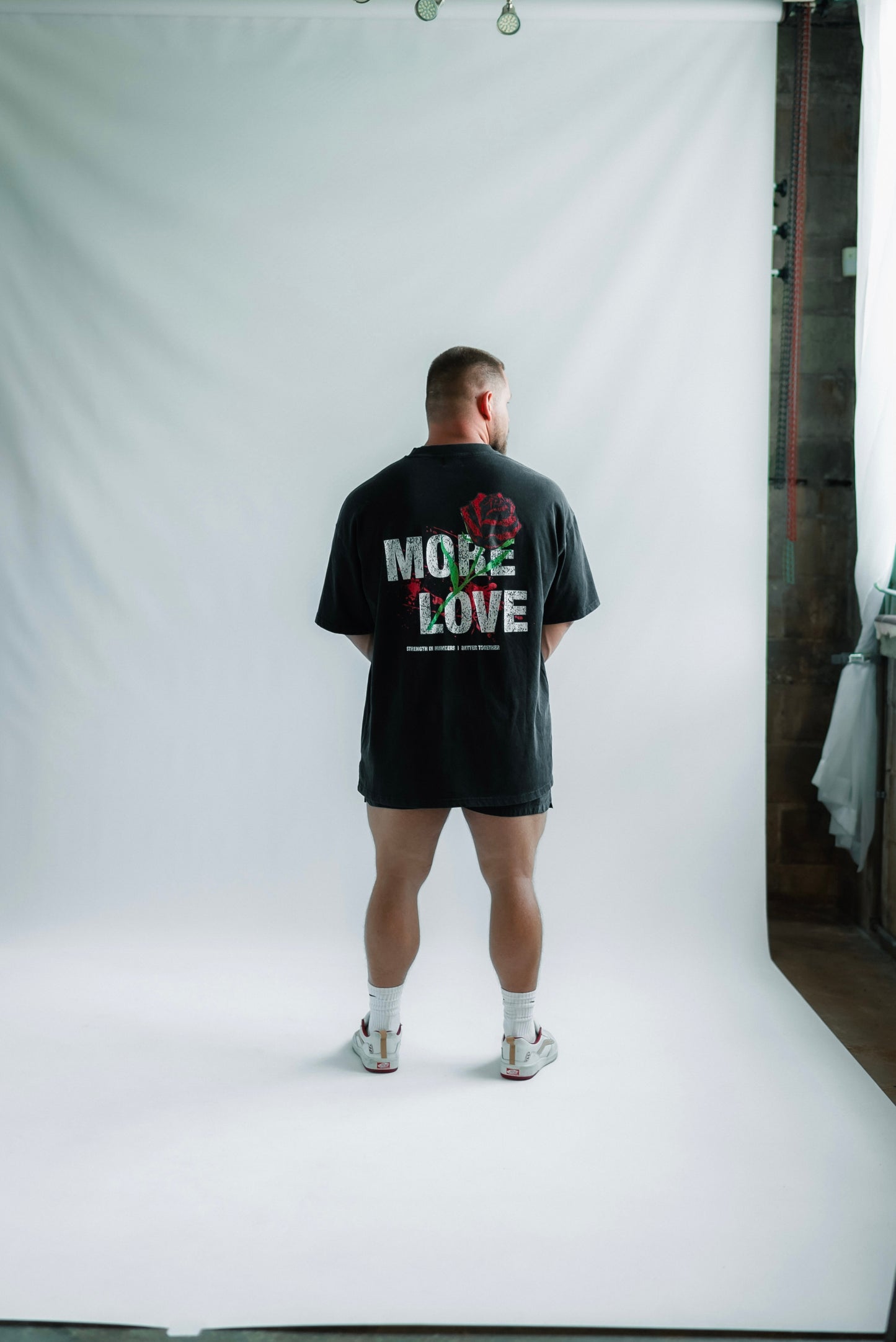 More Love Tee Acid Wash Black